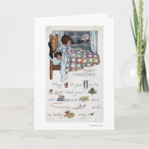 Wenig wecken Mädchen-Spione Sankt und Feiertagskarte