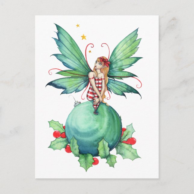 Wenig Weihnachtsfee-Postkarte Feiertagspostkarte (Vorderseite)
