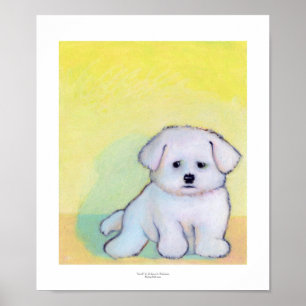 Wenig weiße Hundekunst, die niedlichen Poster