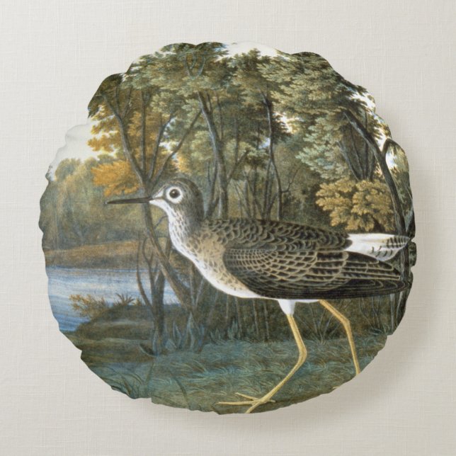 Wenig Yellowlegs Rundes Kissen (Vorderseite)