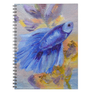 Wenige blaue Betta Fische Notizblock