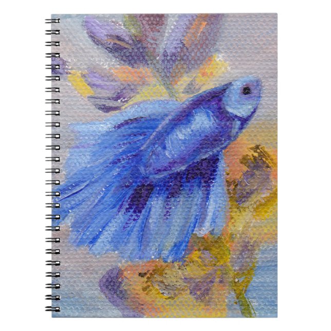 Wenige blaue Betta Fische Notizblock (Vorderseite)