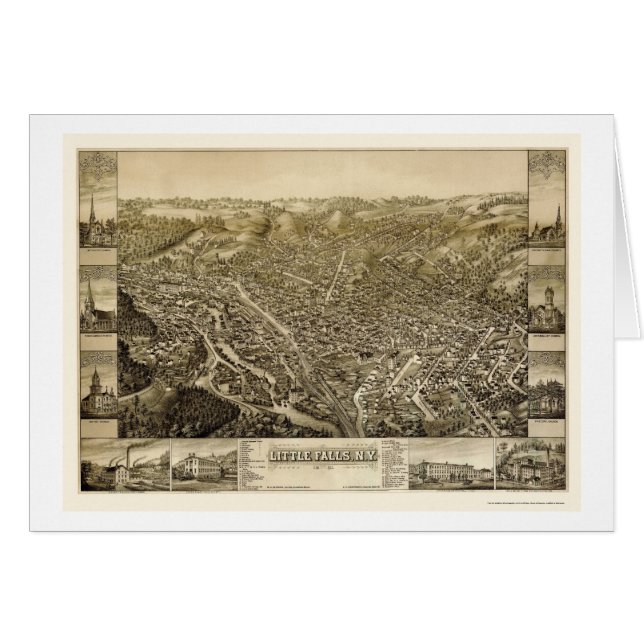 Wenige Fälle, NY panoramische Karte - 1881 (Vorderseite (Horizontal))