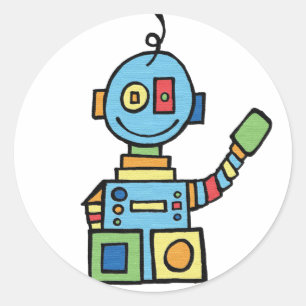 Wenige Roboter-Aufkleber Runder Aufkleber