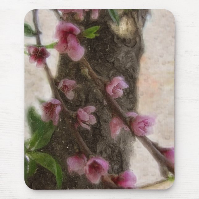 Wenige rosa Baum-Blumen Mousepad (Vorne)
