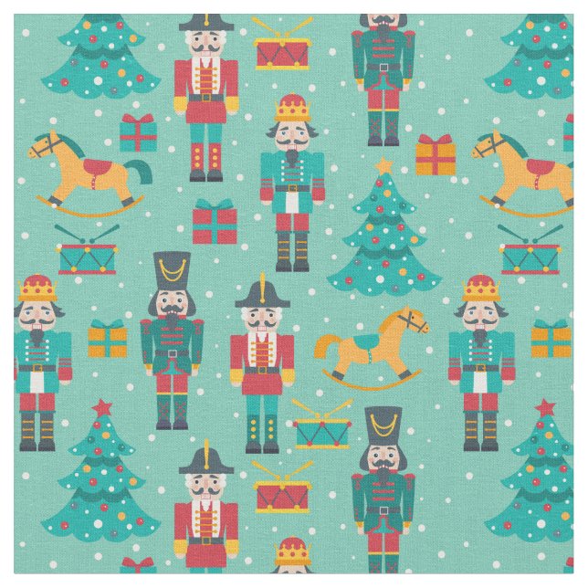 Wenige Weihnachtsnussknacker Stoff (Nahaufnahme)