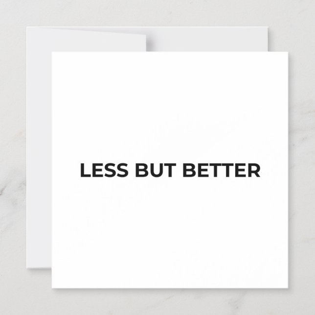 Weniger aber besser Minimalistische Typografie  Magneteinladung (Vorderseite)