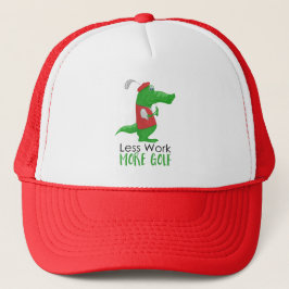 Weniger Arbeit Mehr Golf Funny Golfgator Truckerkappe
