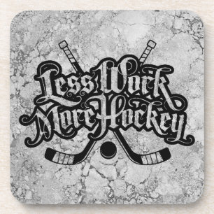 Weniger Arbeit mehr Hockey Untersetzer