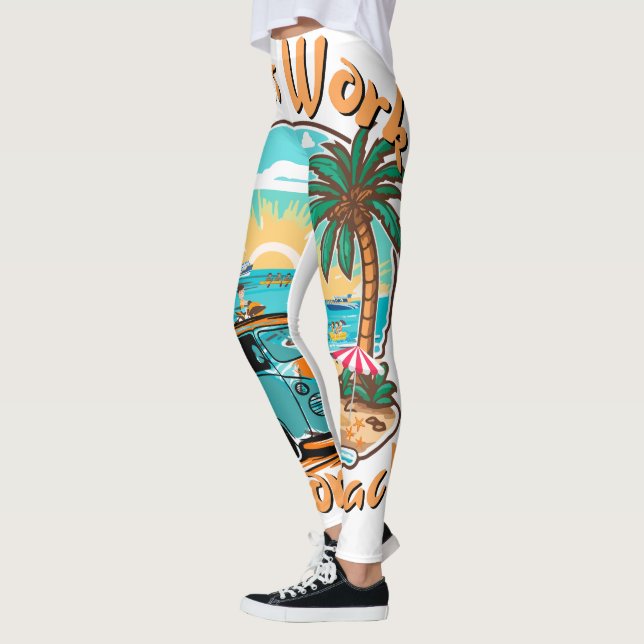 Weniger Arbeit, mehr Strand für den Sommerurlaub Leggings (Links)