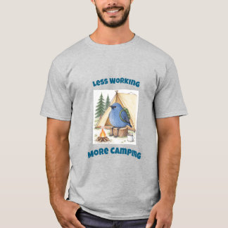 Weniger Arbeiten, Mehr Campen Lustiger Handgezeich T-Shirt