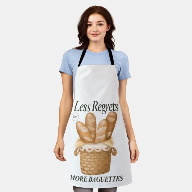Weniger Bedauern mehr Baguettes Funny Französisch  Schürze (Getragen)