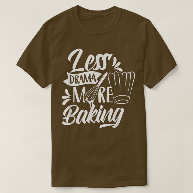 Weniger Drama mehr Backmotivation Sportliche Redew T-Shirt (Design vorne)