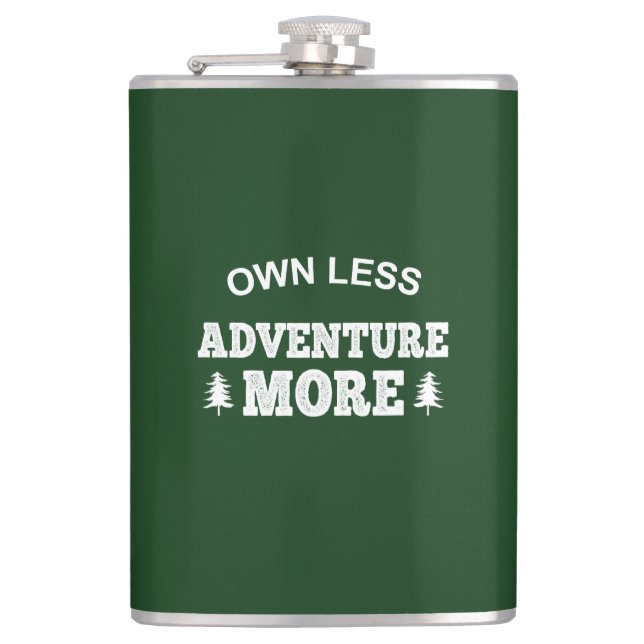 Weniger Eigenbedarf, mehr Abenteuer Flachmann (Vorderseite)