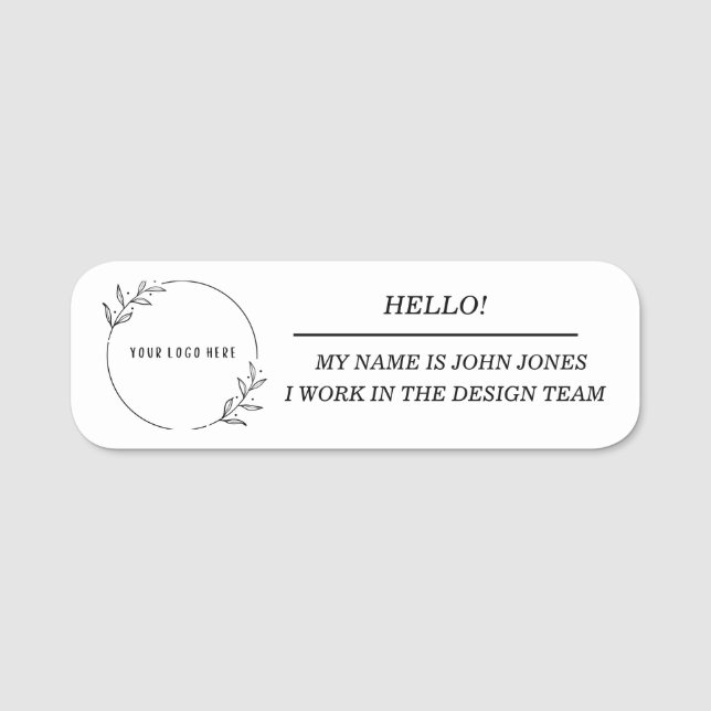 Weniger formale klassische Bezeichnung Namensschild (Vorderseite)