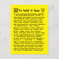 "Weniger halten" Postkarte