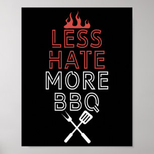 Weniger Hass Mehr Grillen Koch Kochkunst Poster