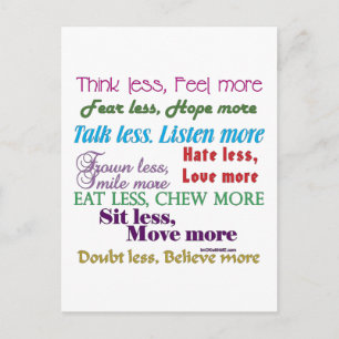 Weniger ist mehr postkarte