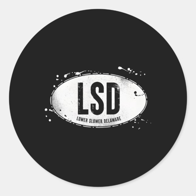 Weniger langsamer Delaware 2 Runder Aufkleber (Vorderseite)