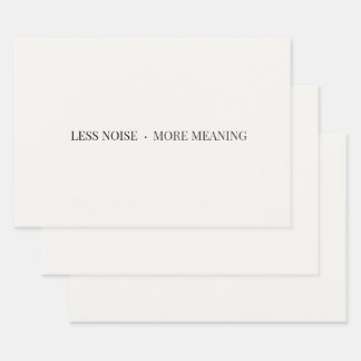 Weniger Lärm, mehr Bedeutung Minimalistische Gesch Geschenkpapier Set