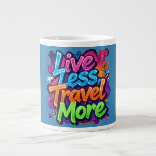 Weniger Leben Mehr Reisen Neon Graffiti Reise Zita Jumbo-Tasse