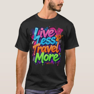 Weniger Leben Mehr Reisen Neon Graffiti Reise Zita T-Shirt