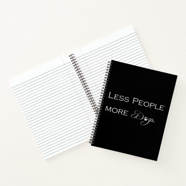 Weniger Leute mehr Hunde Notebook Notizbuch (Innenseite)