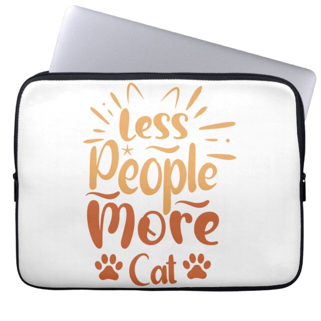Weniger Leute mehr Katze Laptopschutzhülle (Vorderseite)