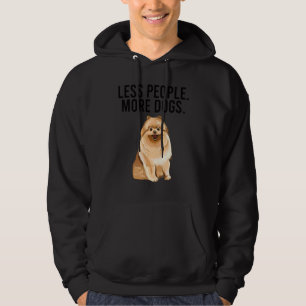Weniger Menschen Mehr Hunde Pomeranian Introvertie Hoodie