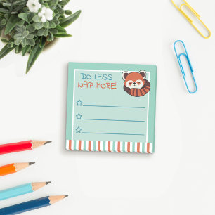 Weniger Nickerchen mehr Red Panda lustig zu tun Li Post-it Klebezettel