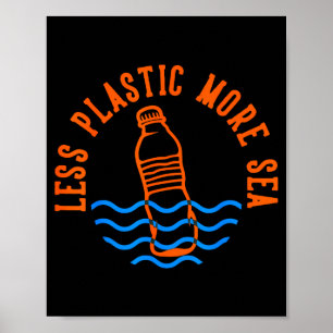 Weniger Plastik mehr Meer Poster