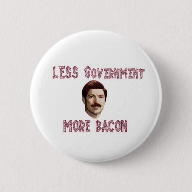 "Weniger Regierung mehr Speck-" Rand/Swanson-Knopf Button (Vorderseite)