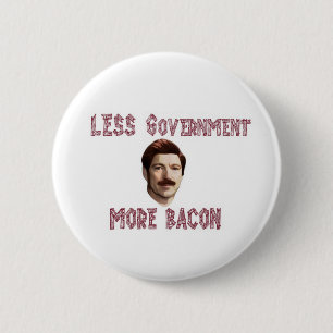 "Weniger Regierung mehr Speck-" Rand/Swanson-Knopf Button