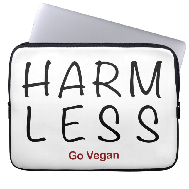 Weniger Schaden - Vegan werden Laptopschutzhülle (Vorderseite)