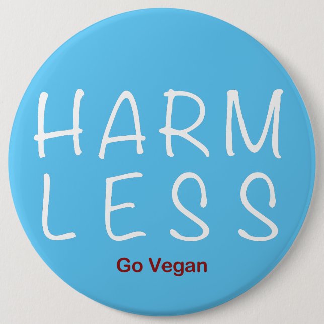 Weniger Schaden - Vegan werden (Lichtversion) Button (Vorderseite)