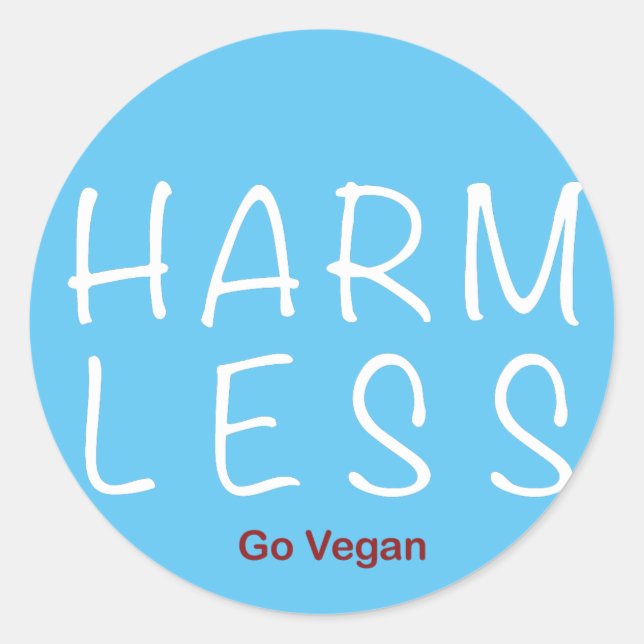Weniger Schaden - Vegan werden (Lichtversion) Runder Aufkleber (Vorderseite)