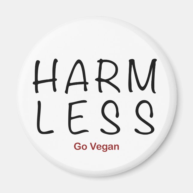 Weniger Schaden - Vegan werden Magnet (Vorne)