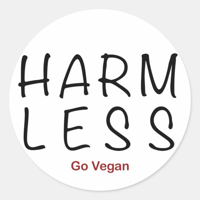 Weniger Schaden - Vegan werden Runder Aufkleber (Vorderseite)