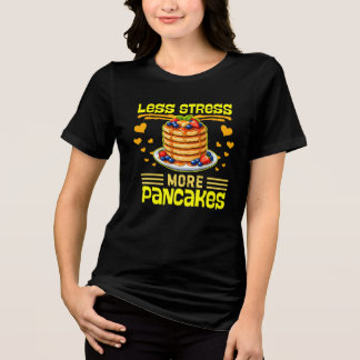 weniger Stress mehr Pfannkuchen Tri-Blend Shirt