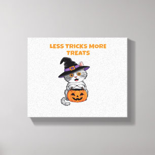 Weniger Tricks mehr Leckereien Halloween-Geschenke Leinwanddruck