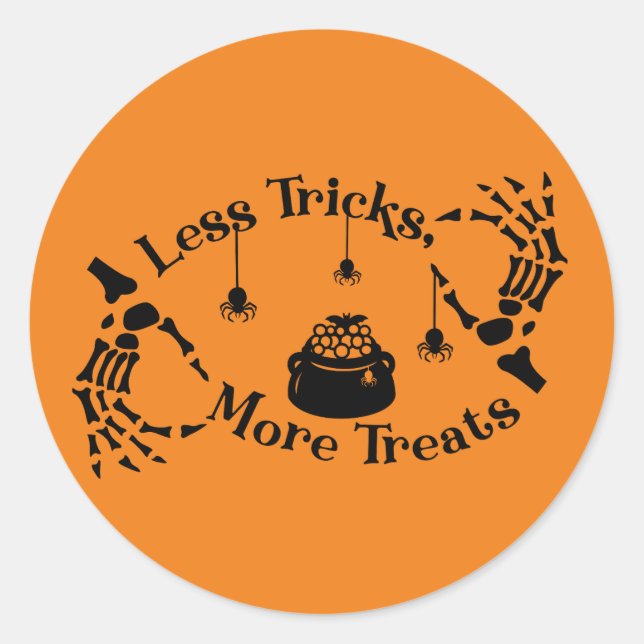 Weniger Tricks mehr Leckereien Sticker (Vorderseite)