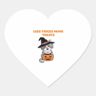 Weniger Tricks Mehr Süßigkeiten Halloween-Geschenk Herz-Aufkleber