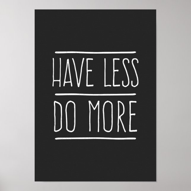 Weniger tun poster (Vorne)