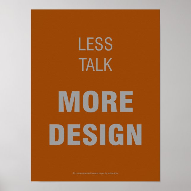 Weniger Vortrag, mehr Design-Poster Poster (Vorne)