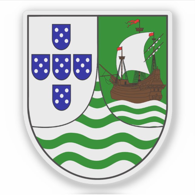 Weniger Wappen Kap Verdes (1935-1975) Aufkleber (Vorderseite)