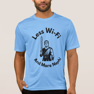 Weniger Wi-Fi mehr Nephi LDS T - Shirt für Männer,