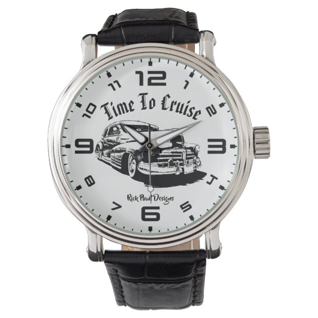 Weniger Zeit für die Silhouette von Kleinwagen Armbanduhr (Vorderseite)