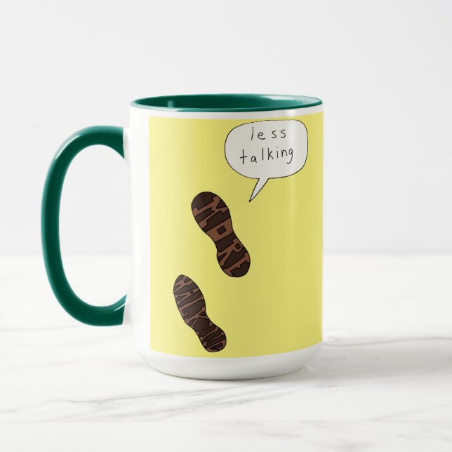 Weniger zu Fuß mehr Tasse (Links)
