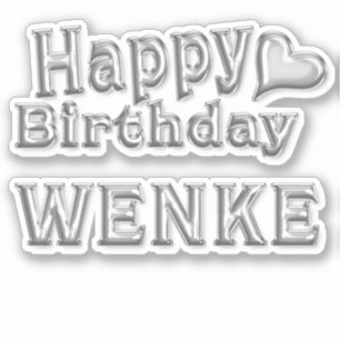 Wenke Happy Birthday silver Aufkleber Sticker