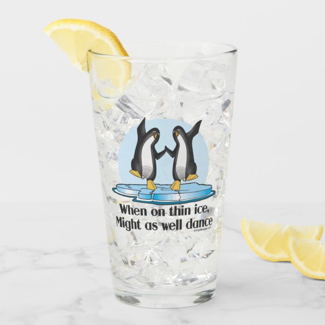 Wenn auf dünnen Eis-Pinguinen Glas (Vorderseite Ice)